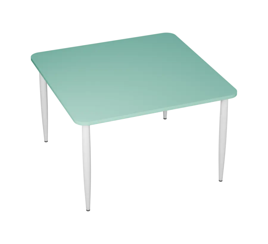PLAYFORM 226 modulární hravé stoly, výška 750 mm, kovová podnož bílá, deska 25 mm, sněžně modrá